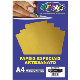 PAPEL LAMICOTE OURO A4 250G 10 FLS